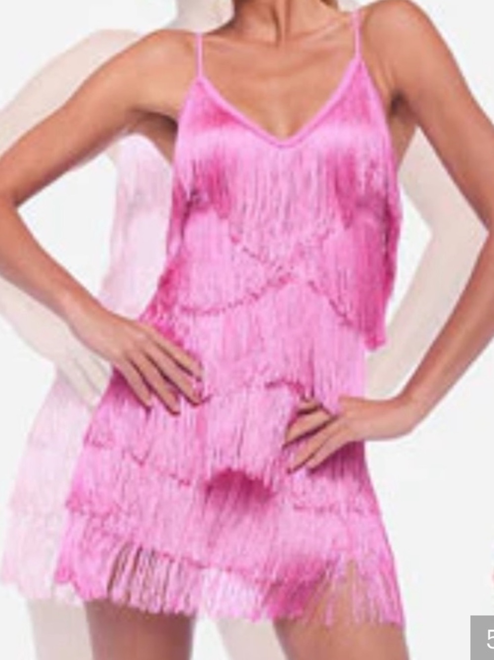 EUC Norma Kamali Pink Fringe Slip Dress worn once